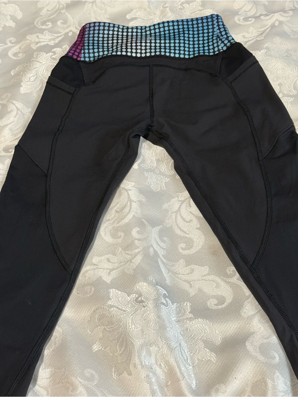 Lululemon Pixel Dot Speed Up Tights Side Pockets Ombre Waist Size 4 - Picture 7 of 10